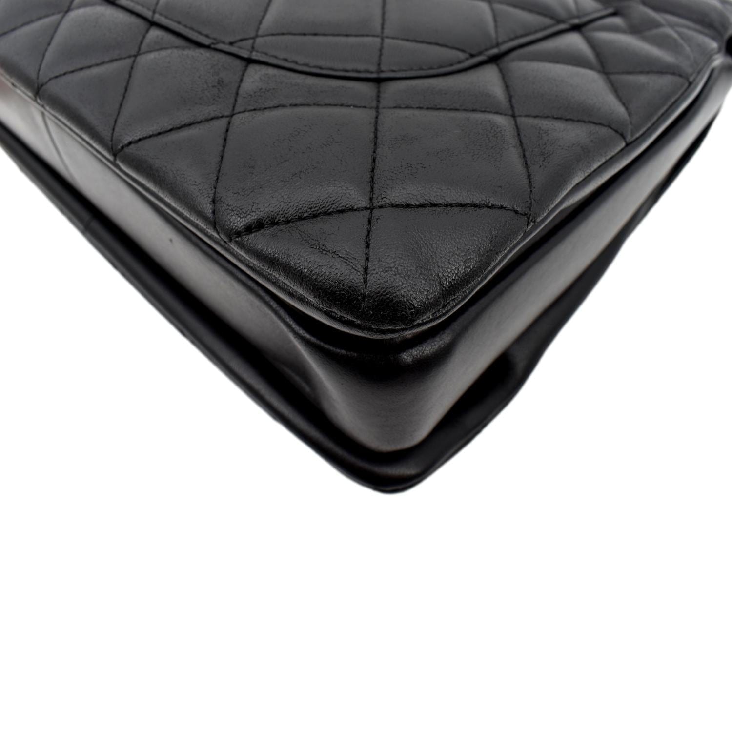 CHANEL Trendy CC Top Handle Flap Quilted Leather Shoulder Bag Black