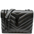 YVES SAINT LAURENT Loulou Small Calfskin Leather Shoulder Bag Black