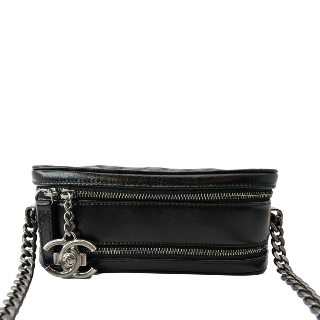 CHANEL Coco Boy Small Quilted Lambskin Camera Case Shoulder Bag Black - Hot Deals