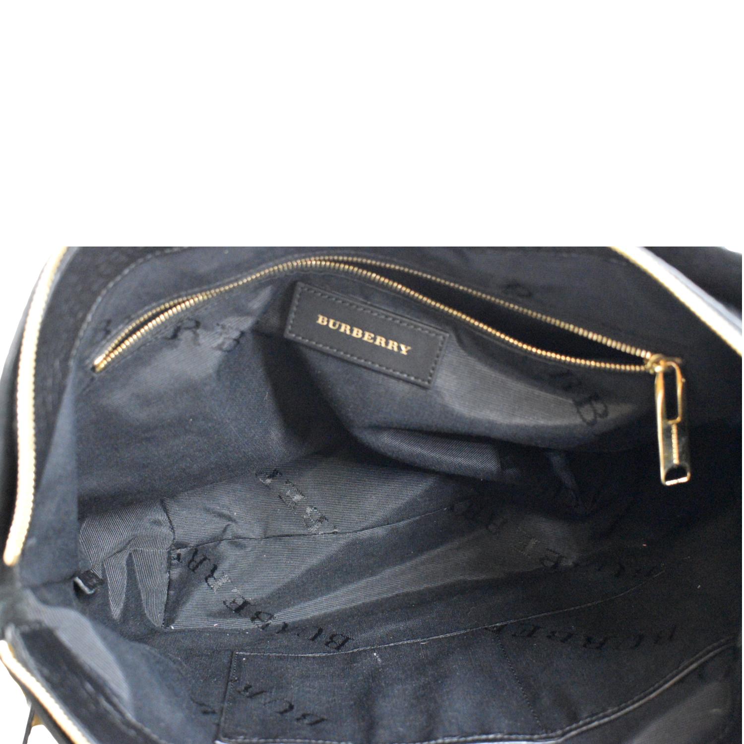 BURBERRY Dewsbury Medium Grain Check Embossed Tote Bag Black