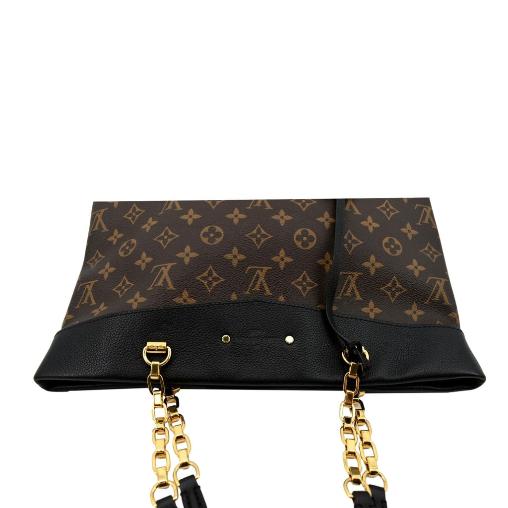 LOUIS VUITTON Pallas Chain Monogram Canvas Shopper Tote Bag Brown