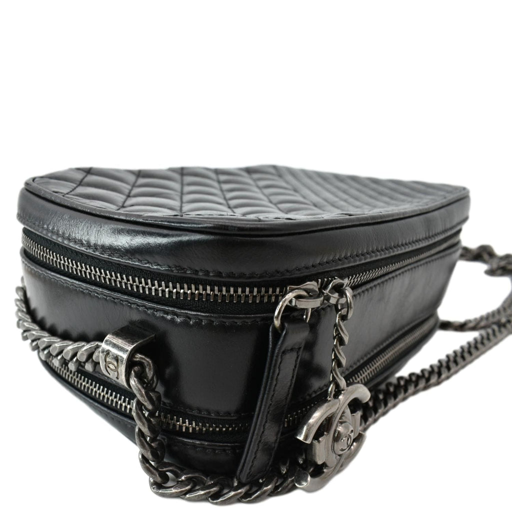 CHANEL Coco Boy Small Quilted Lambskin Camera Case Shoulder Bag Black - Hot Deals