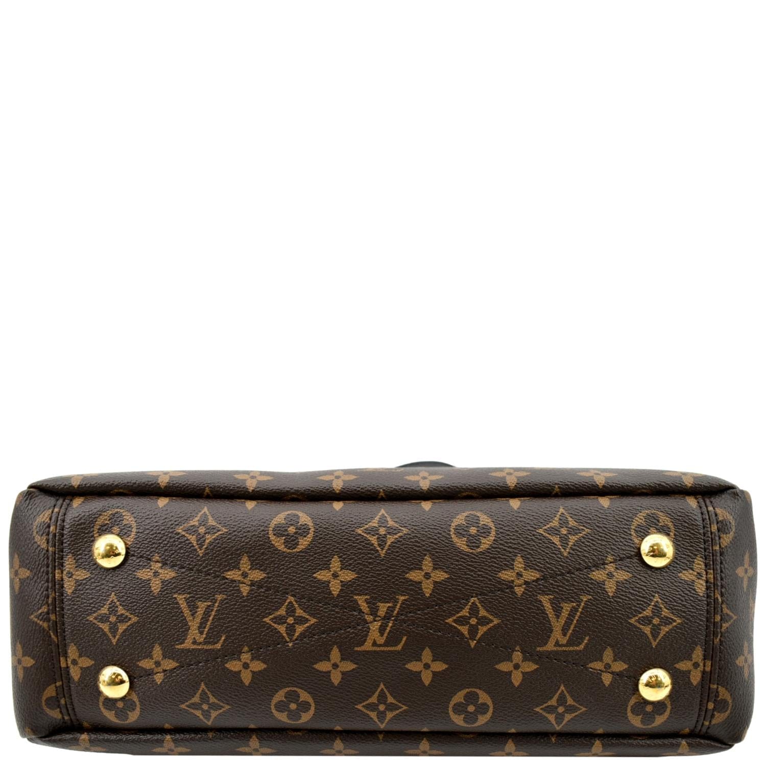 LOUIS VUITTON Pallas Chain Monogram Canvas Shopper Tote Bag Brown