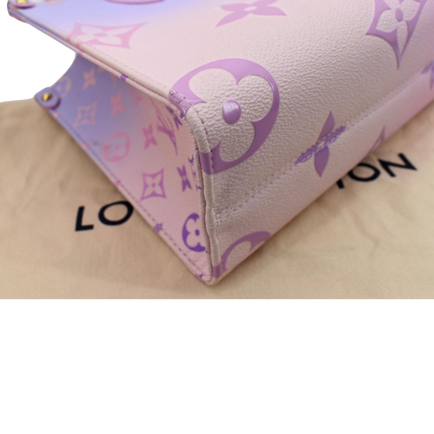 LOUIS VUITTON Women Onthego PM Monogram Coated Canvas Tote Sunrise Pastel