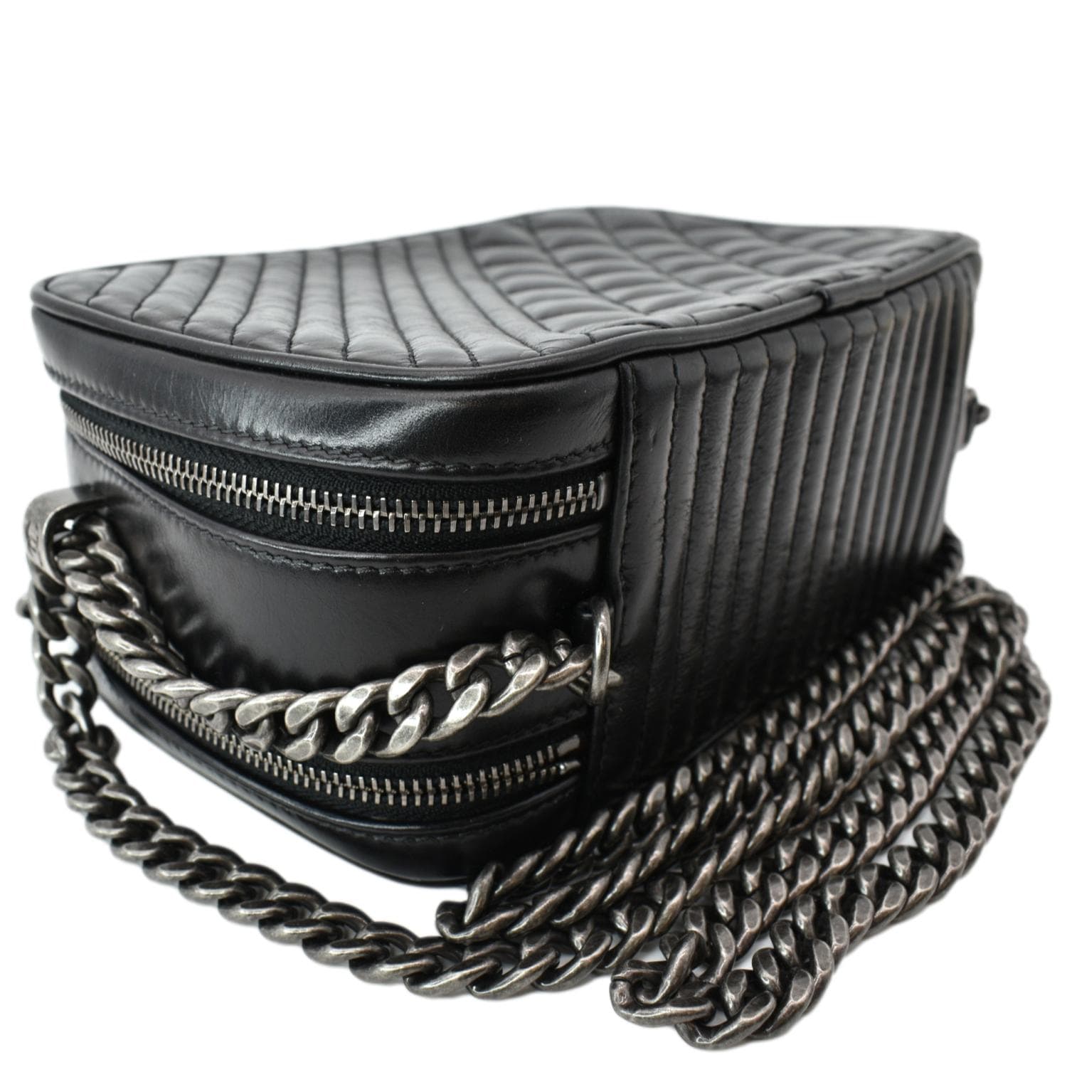 CHANEL Coco Boy Small Quilted Lambskin Camera Case Shoulder Bag Black - Hot Deals
