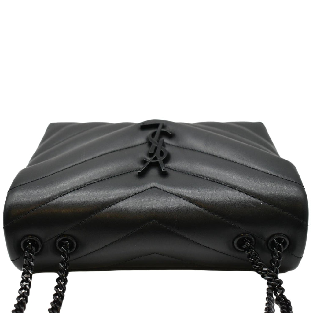 YVES SAINT LAURENT Loulou Small Calfskin Leather Shoulder Bag Black
