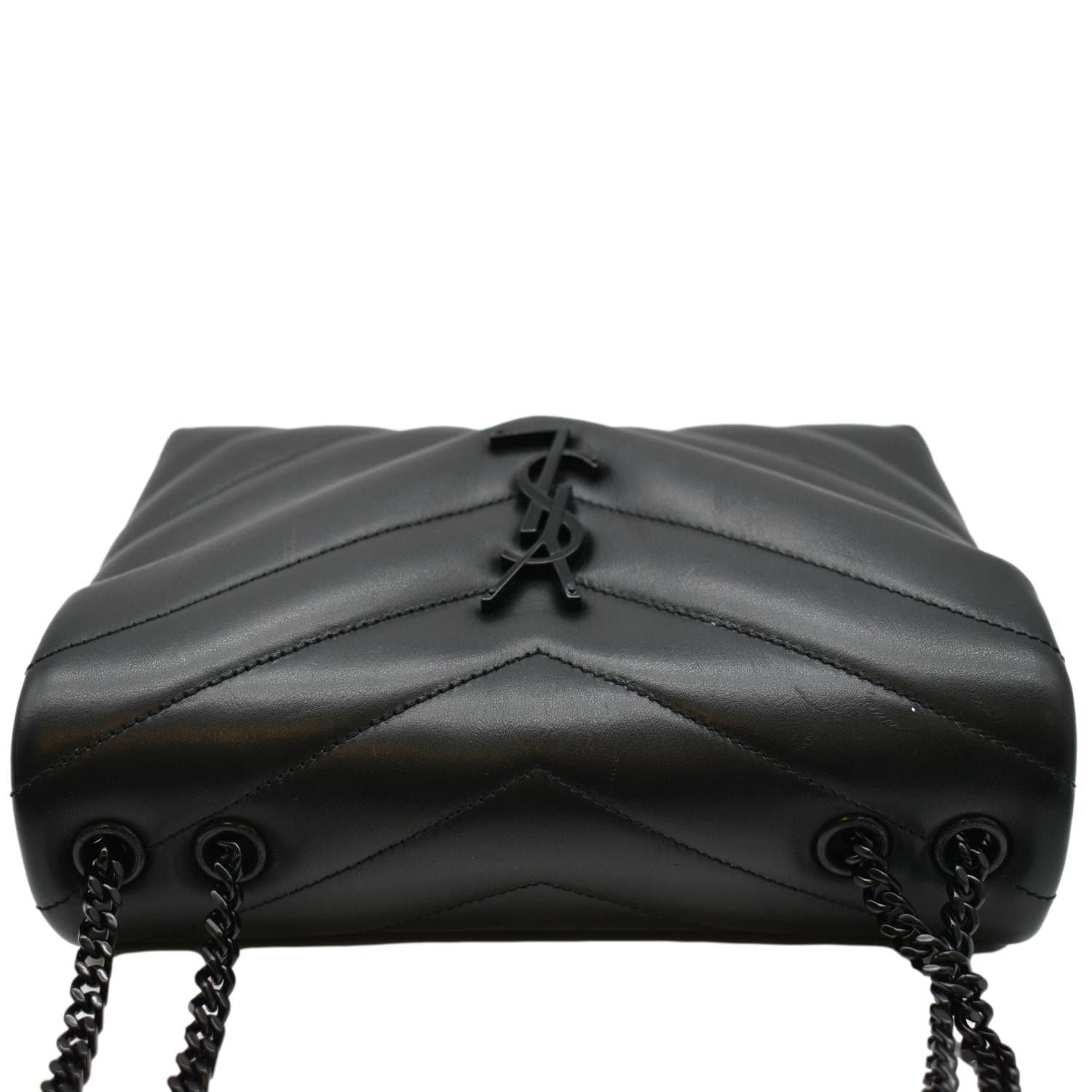 YVES SAINT LAURENT Loulou Small Calfskin Leather Shoulder Bag Black