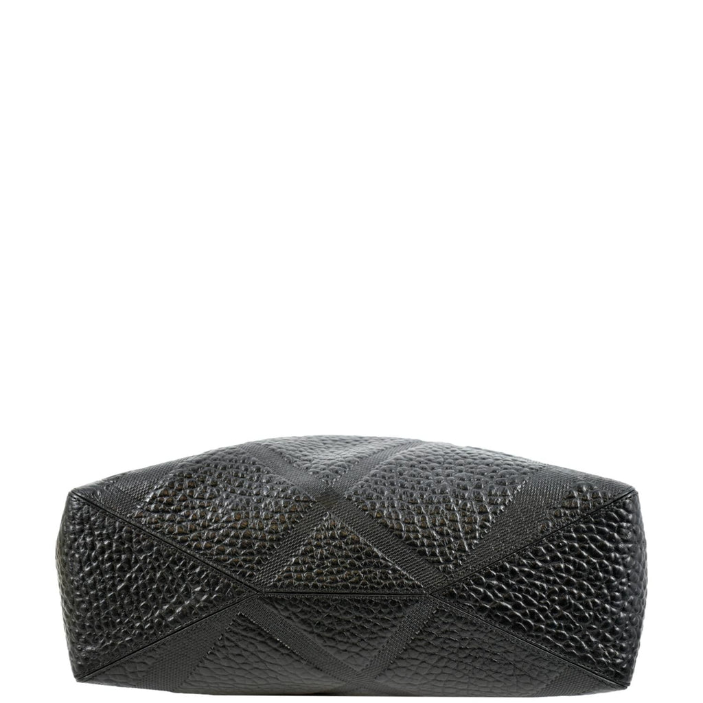 BURBERRY Dewsbury Medium Grain Check Embossed Tote Bag Black