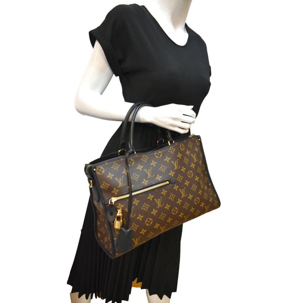 LOUIS VUITTON Popincourt NM Monogram Canvas Tote Bag Brown