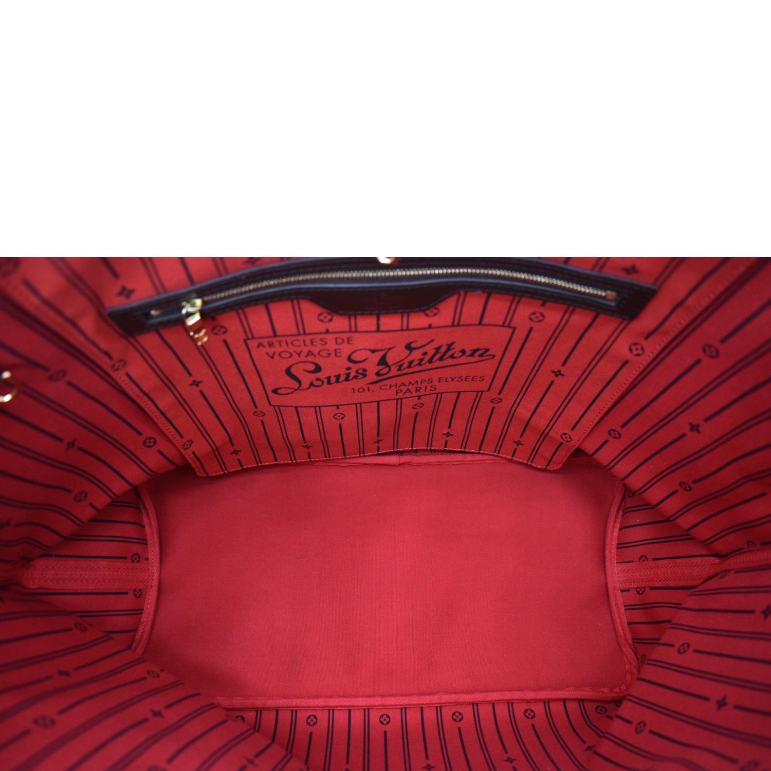 LOUIS VUITTON Neverfull GM Damier Ebene Tote Bag Brown