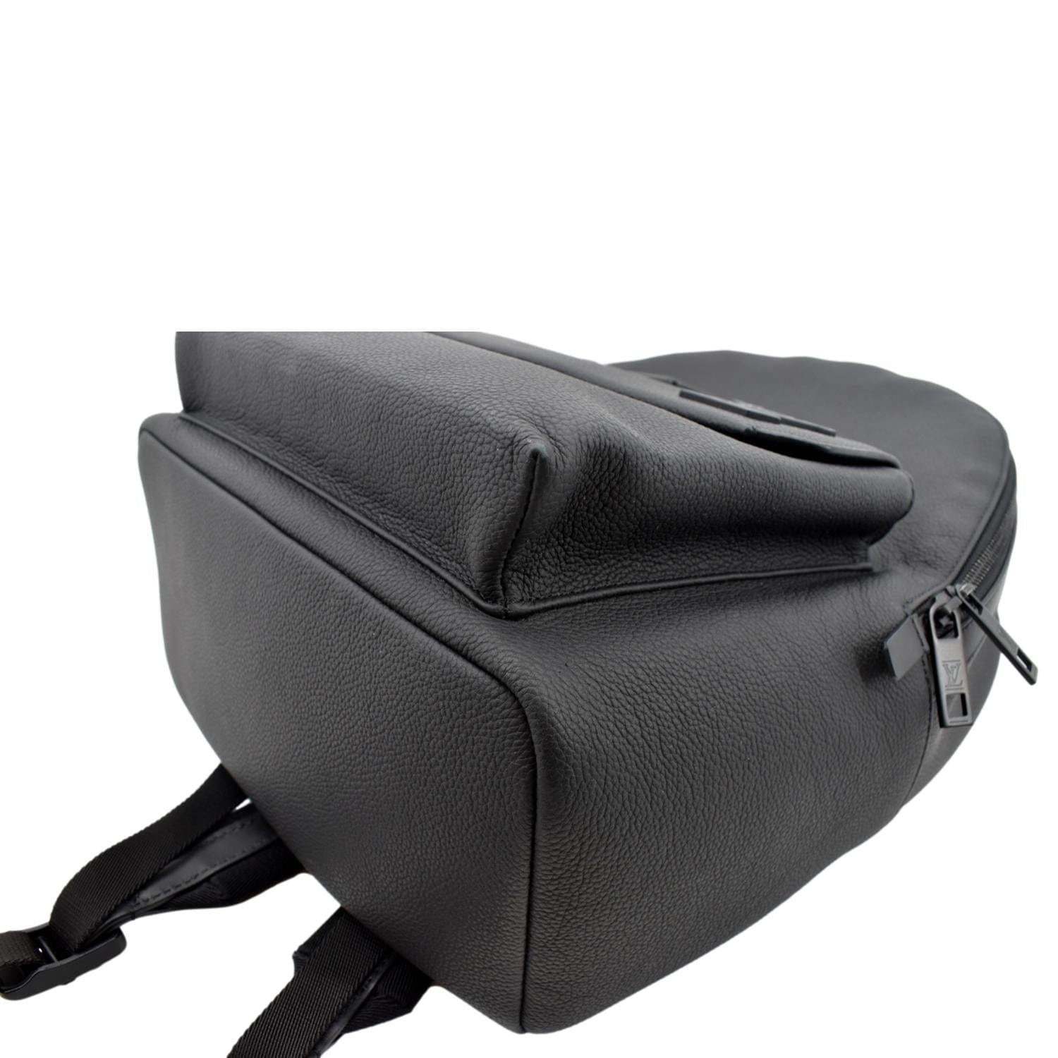 LOUIS VUITTON Takeoff Aerogram Grained Calf Leather Backpack Black