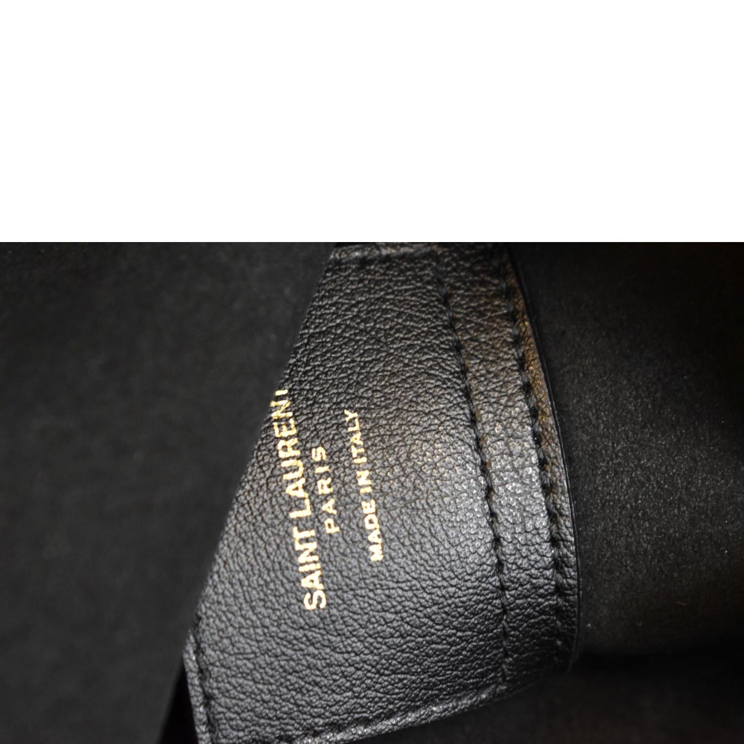 YVES SAINT LAURENT Toy Supple Leather Shopping Tote Bag Black