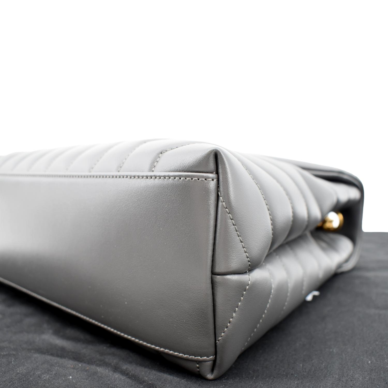 YVES SAINT LAURENT Loulou Medium Matelasse Leather Chain Shoulder Bag Dark Gray