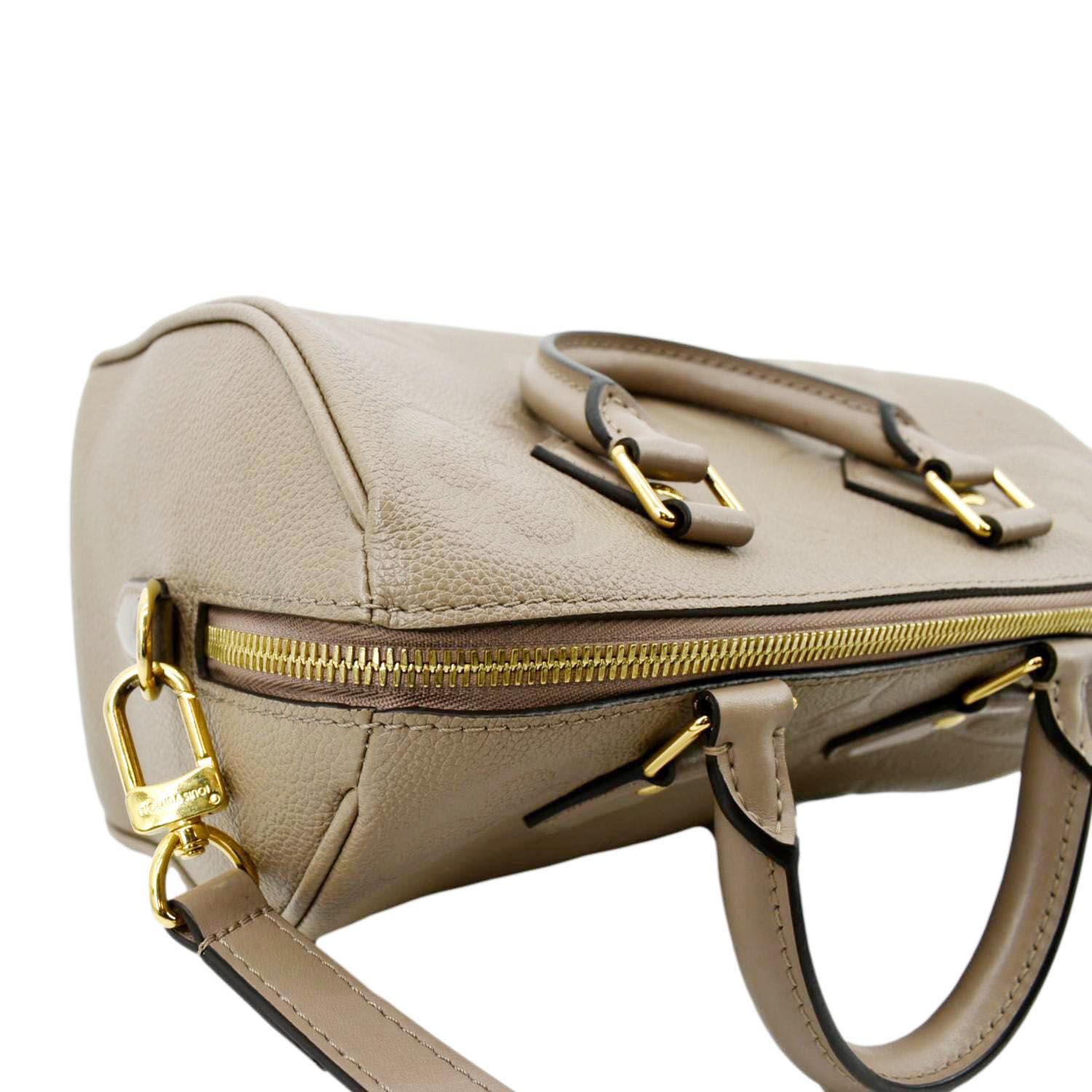 LOUIS VUITTON Speedy 25 Bandouliere Monogram Empreinte Shoulder Bag Tourterelle