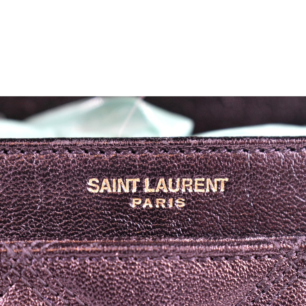 YVES SAINT LAURENT Becky Quilted Leather Shoulder Chain Bag Black