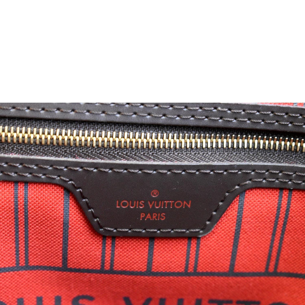LOUIS VUITTON Neverfull GM Damier Ebene Tote Shoulder Bag Brown