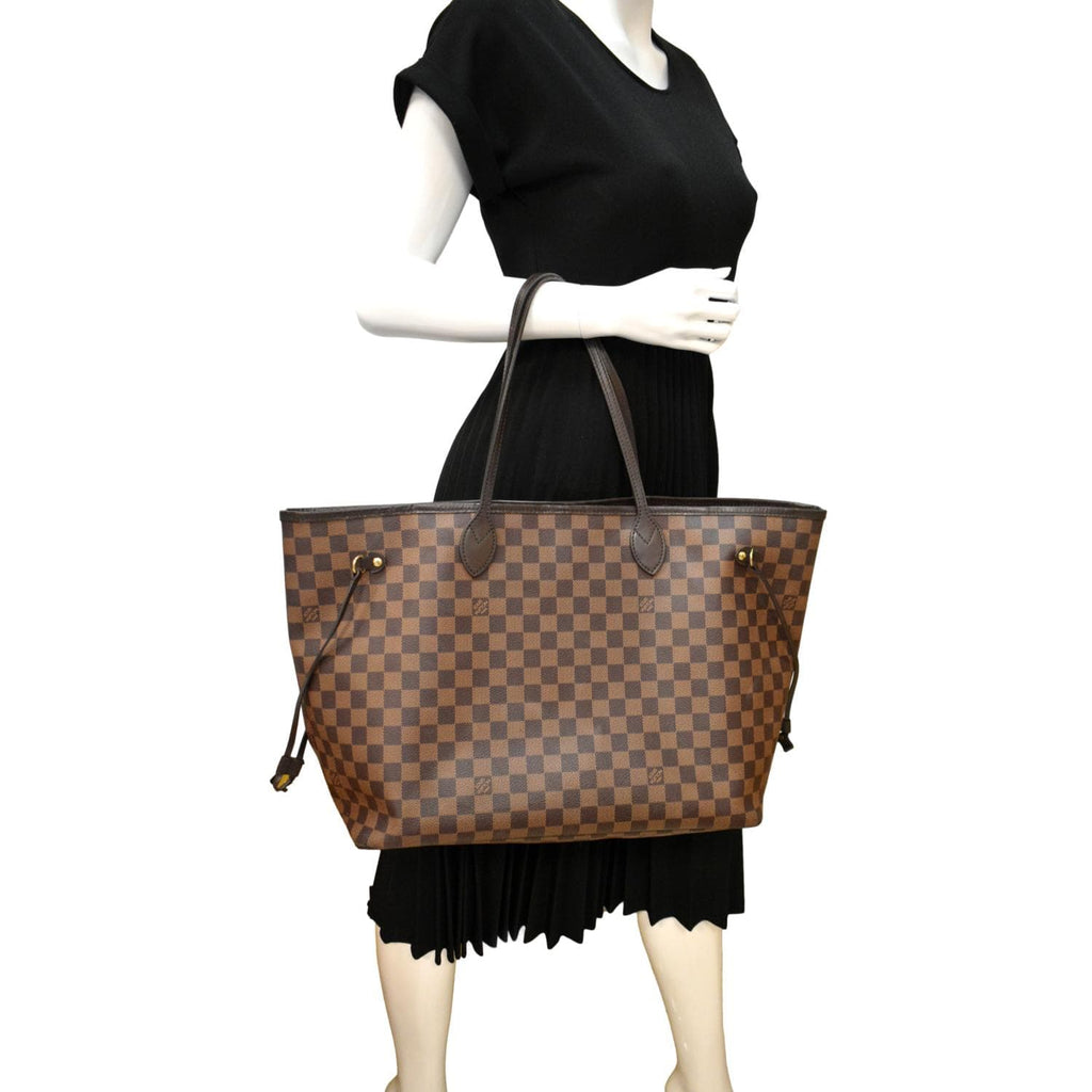 LOUIS VUITTON Neverfull GM Damier Ebene Tote Shoulder Bag Brown