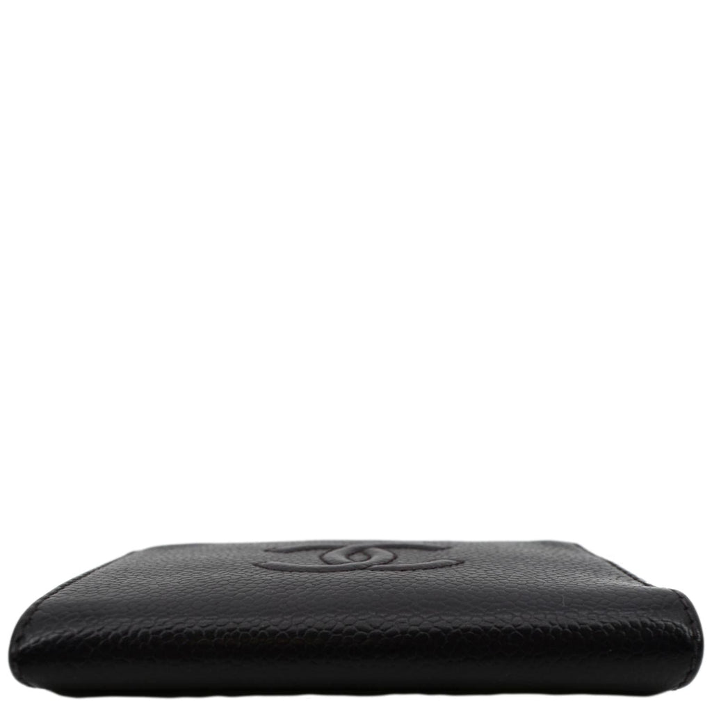 CHANEL O Key Pouch Timeless Caviar Leather Small Purse Purple