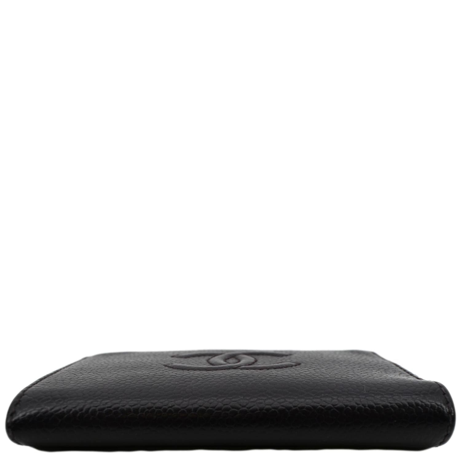 CHANEL O Key Pouch Timeless Caviar Leather Small Purse Purple
