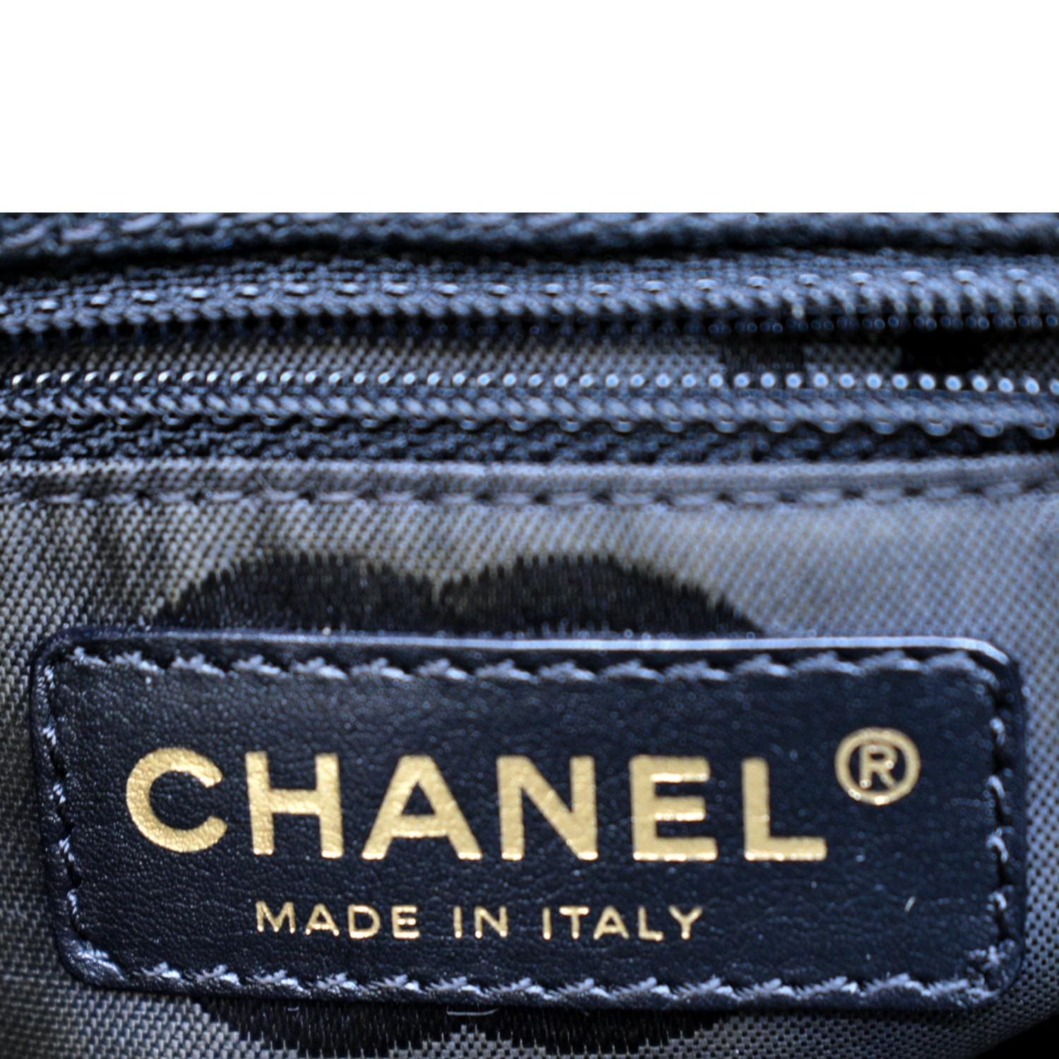CHANEL Canvas Leather Tote Bag Black