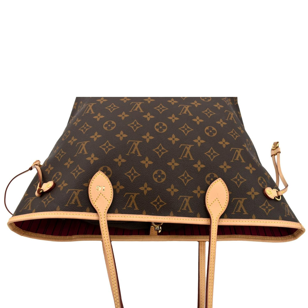 LOUIS VUITTON Neverfull MM Monogram Canvas Tote Bag Brown