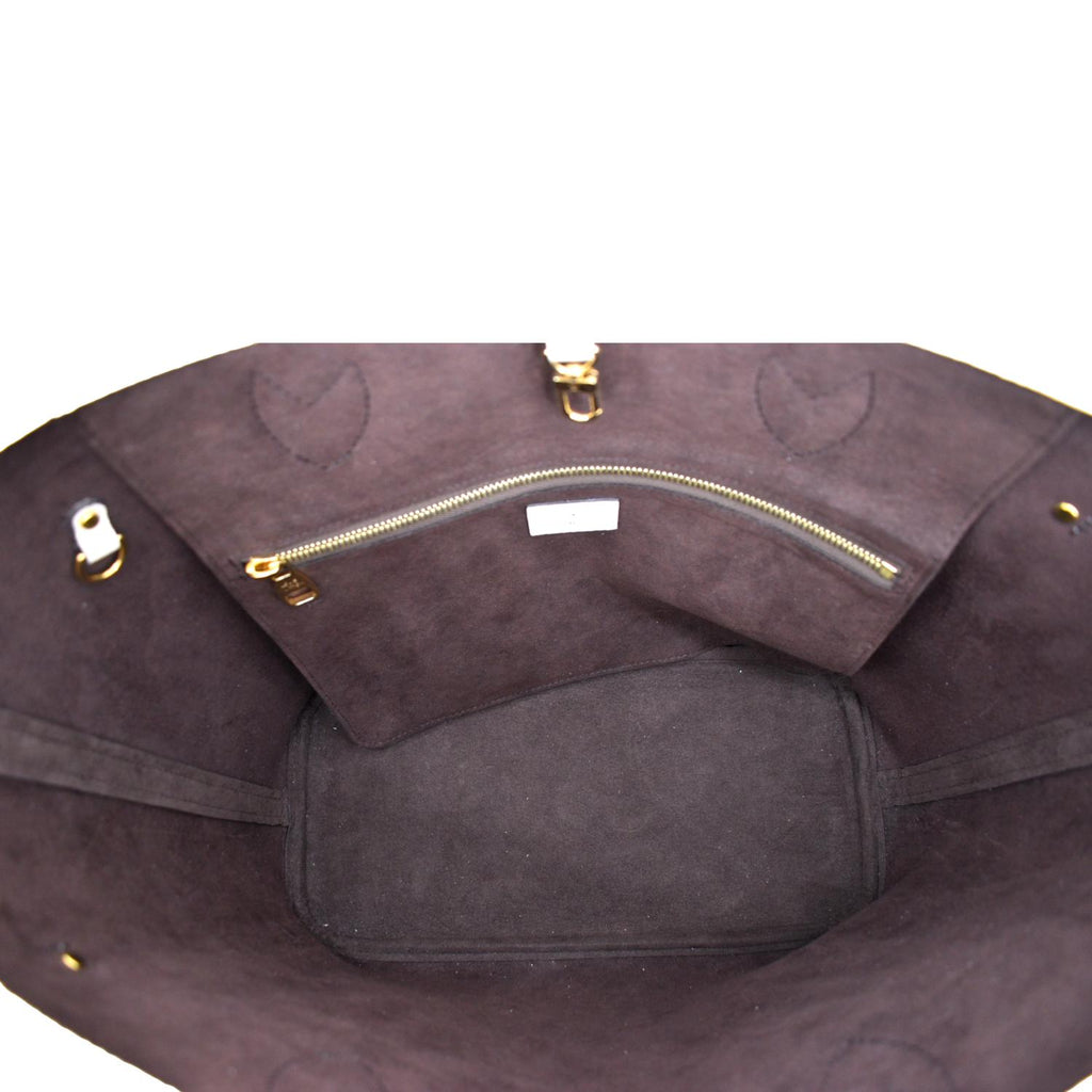 LOUIS VUITTON  Neverfull MM Monogram Empreinte Tote Bag Tourterelle