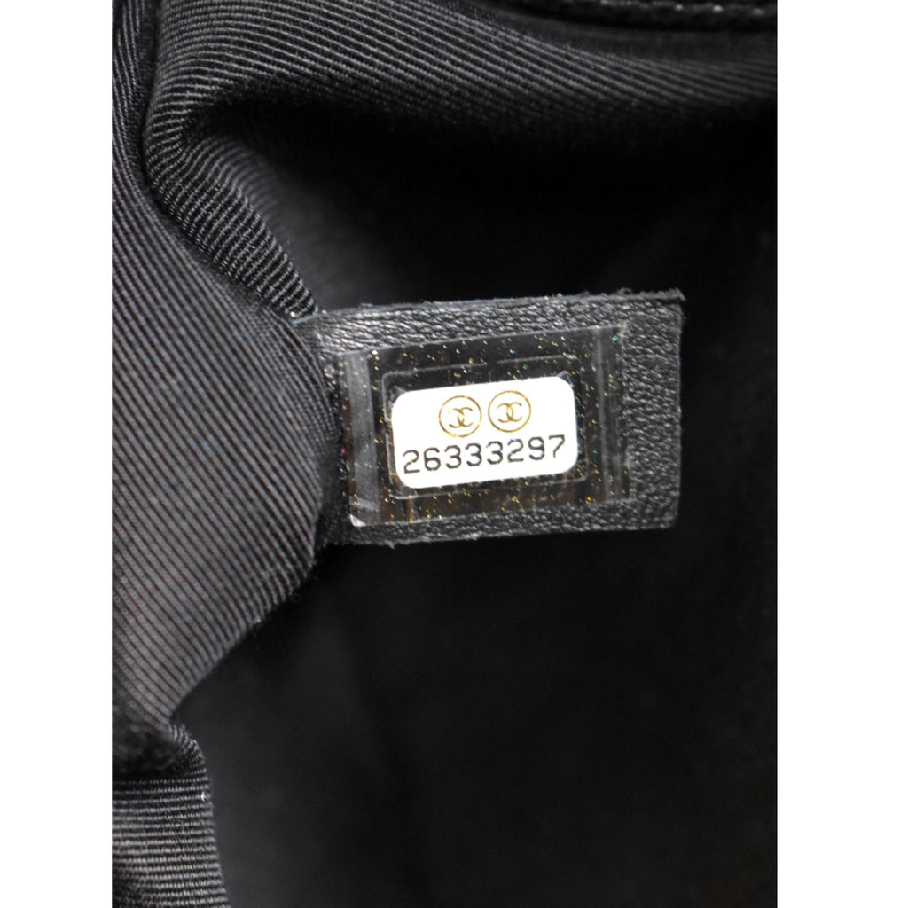 CHANEL Medium Boy Flap Caviar Leather Shoulder Bag Black