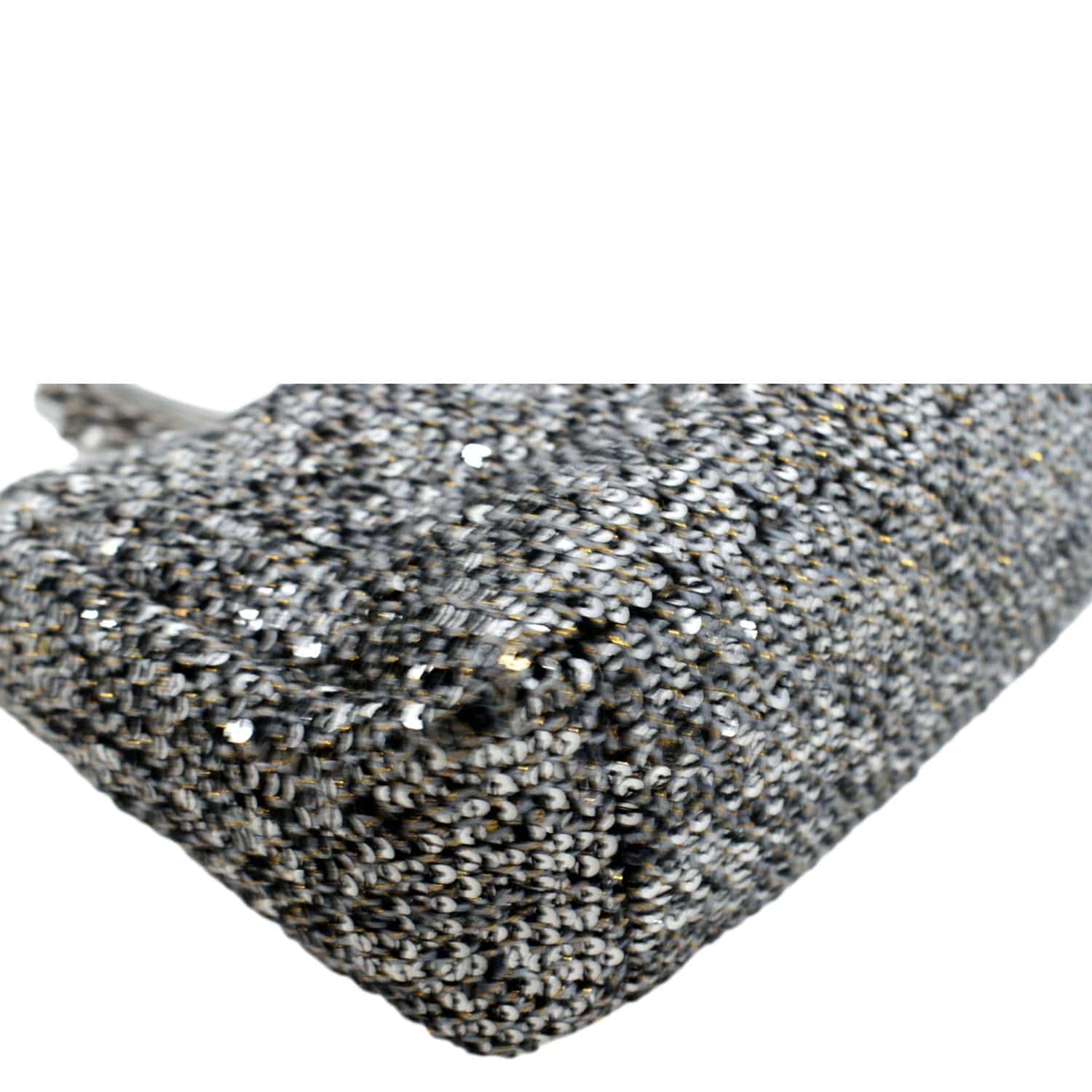 CHANEL 19 Flap Medium Sequin Shoulder Bag Silver