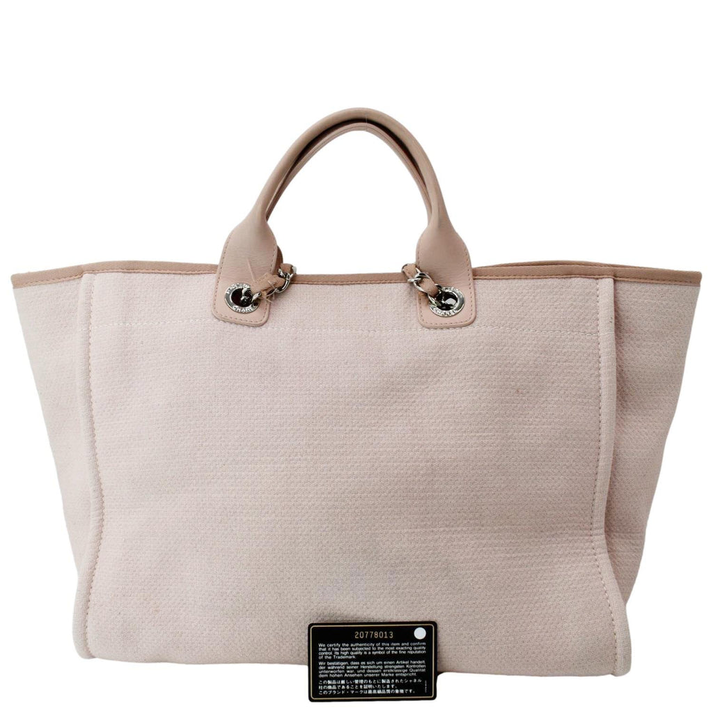 CHANEL Deauville Large Canvas Tote Bag Light Pink