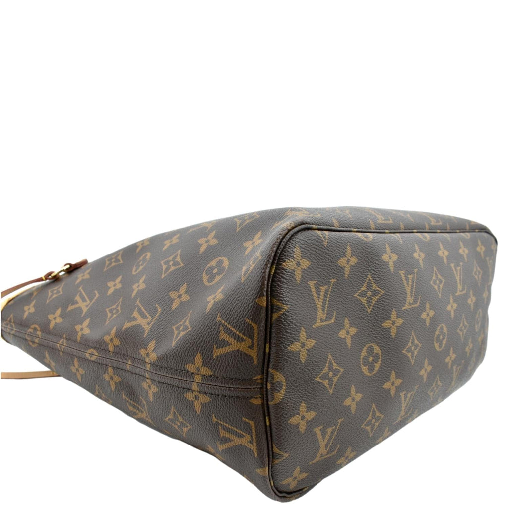 LOUIS VUITTON Neverfull MM Monogram Canvas Tote Bag Brown