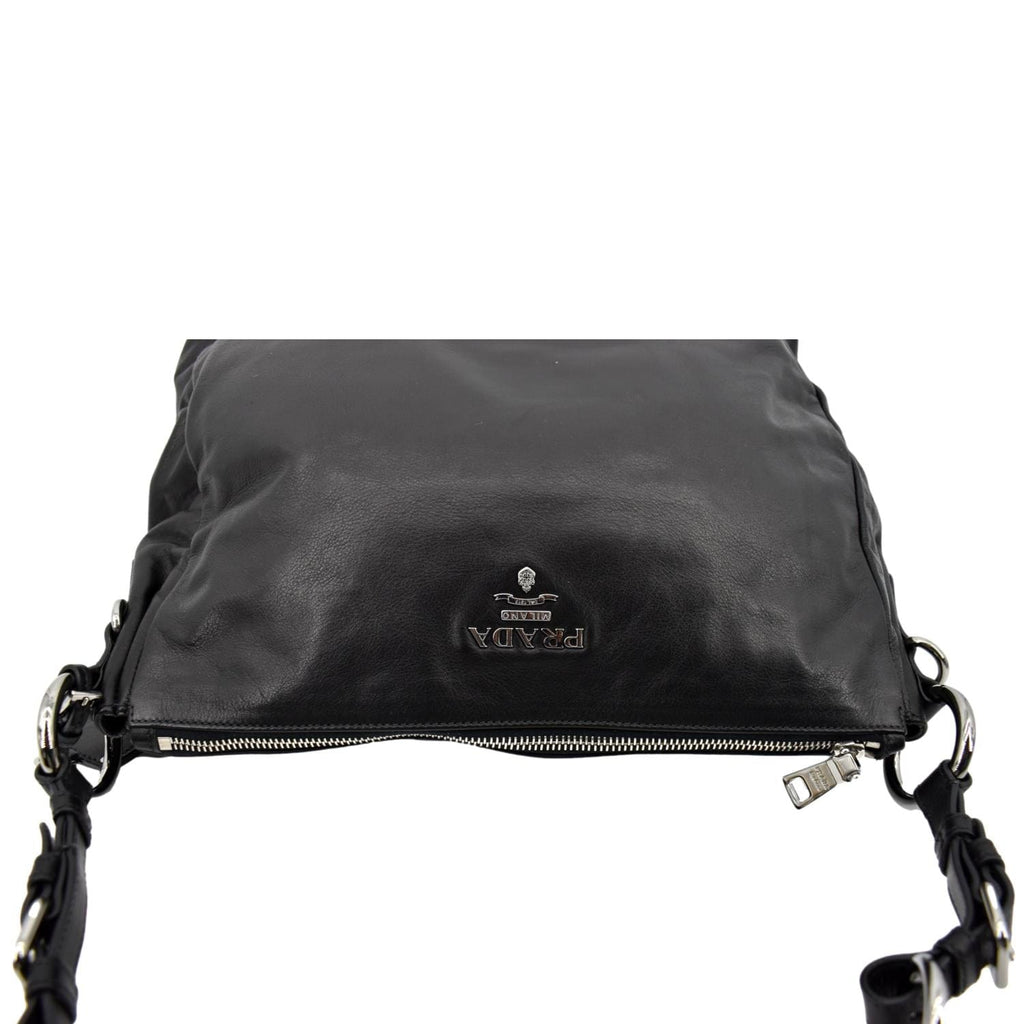 PRADA Leather Shoulder Bag Black