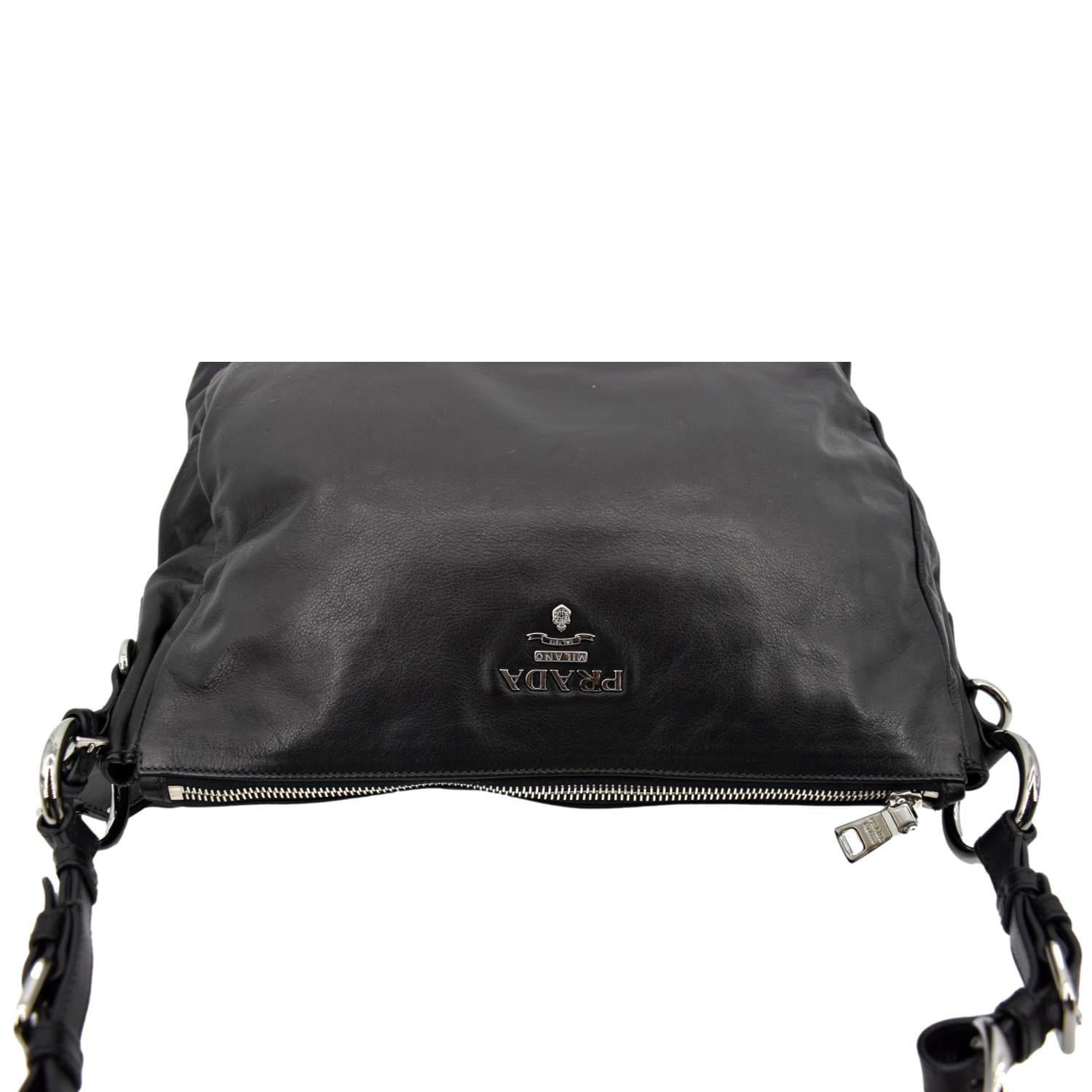 PRADA Leather Shoulder Bag Black