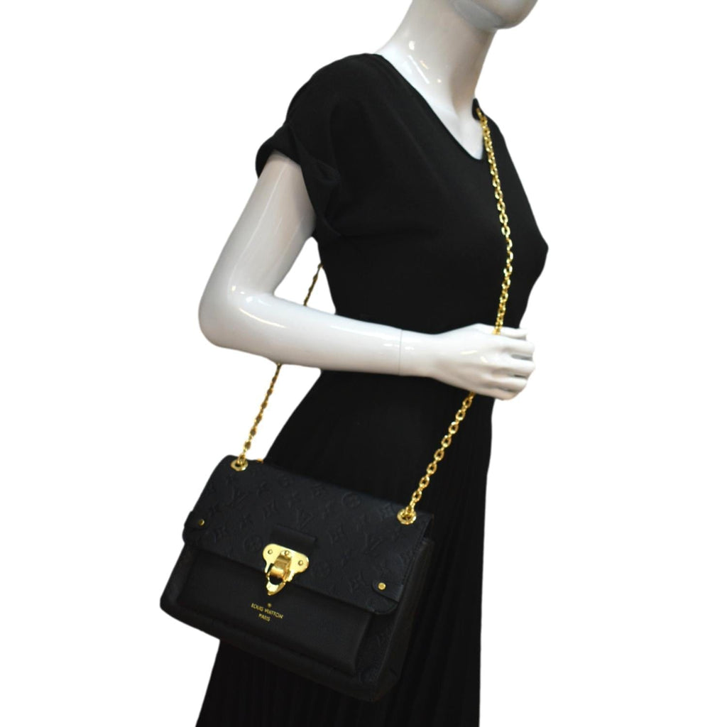 LOUIS VUITTON Vavin PM Monogram Empreinte Leather Shoulder Bag Black