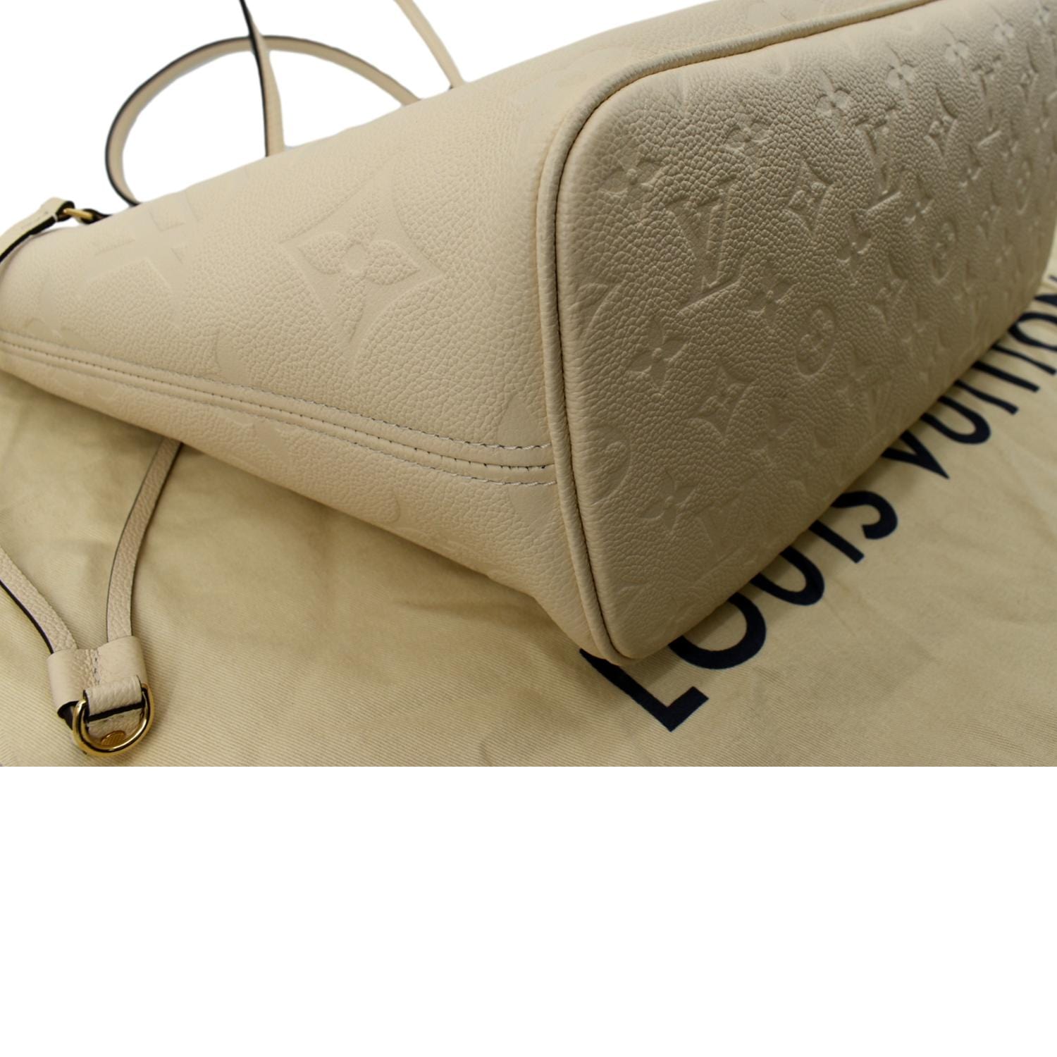 LOUIS VUITTON  Neverfull MM Monogram Empreinte Tote Bag Tourterelle
