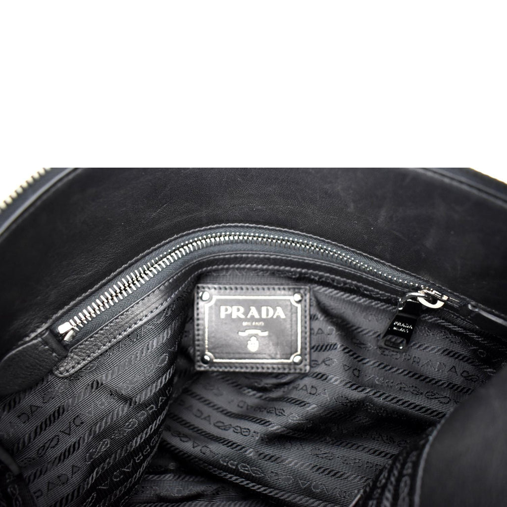 PRADA Leather Shoulder Bag Black