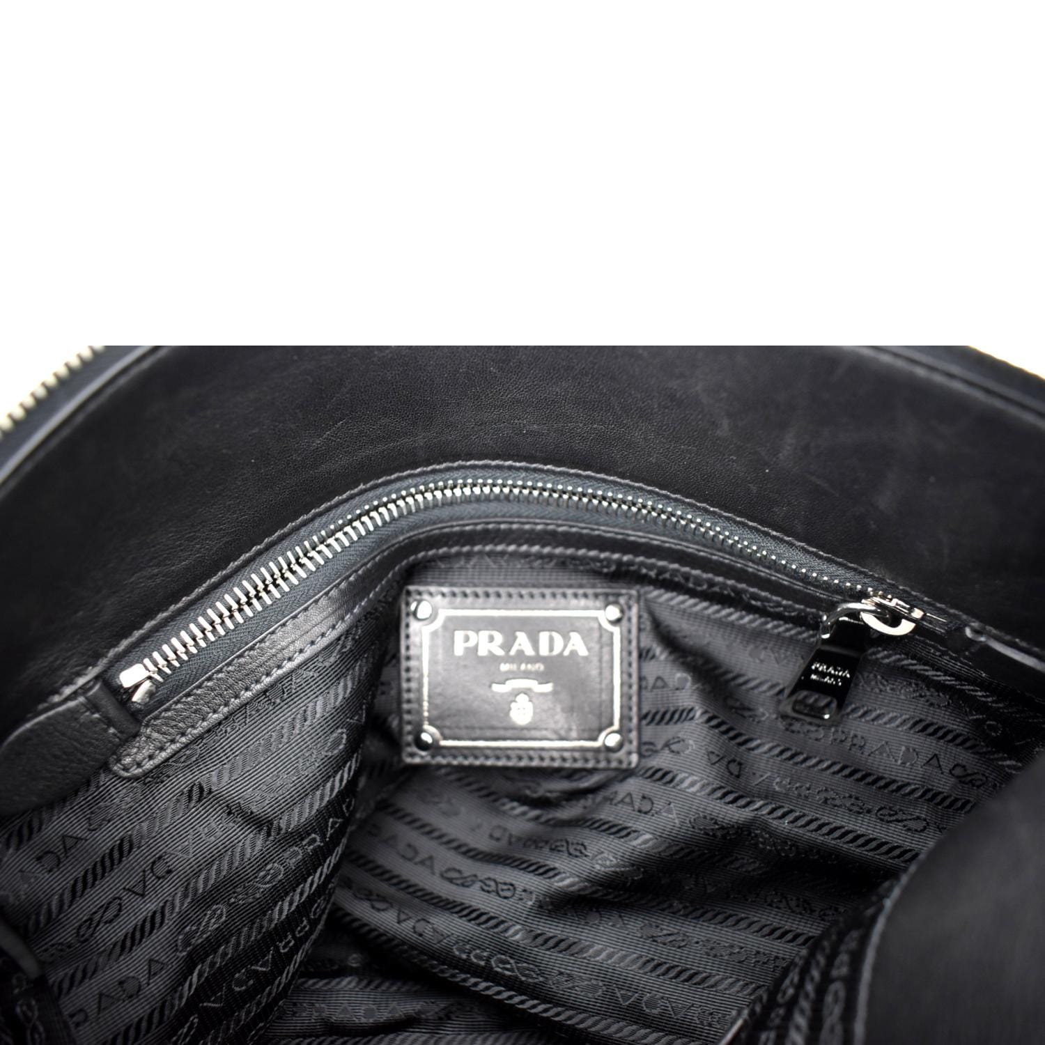 PRADA Leather Shoulder Bag Black