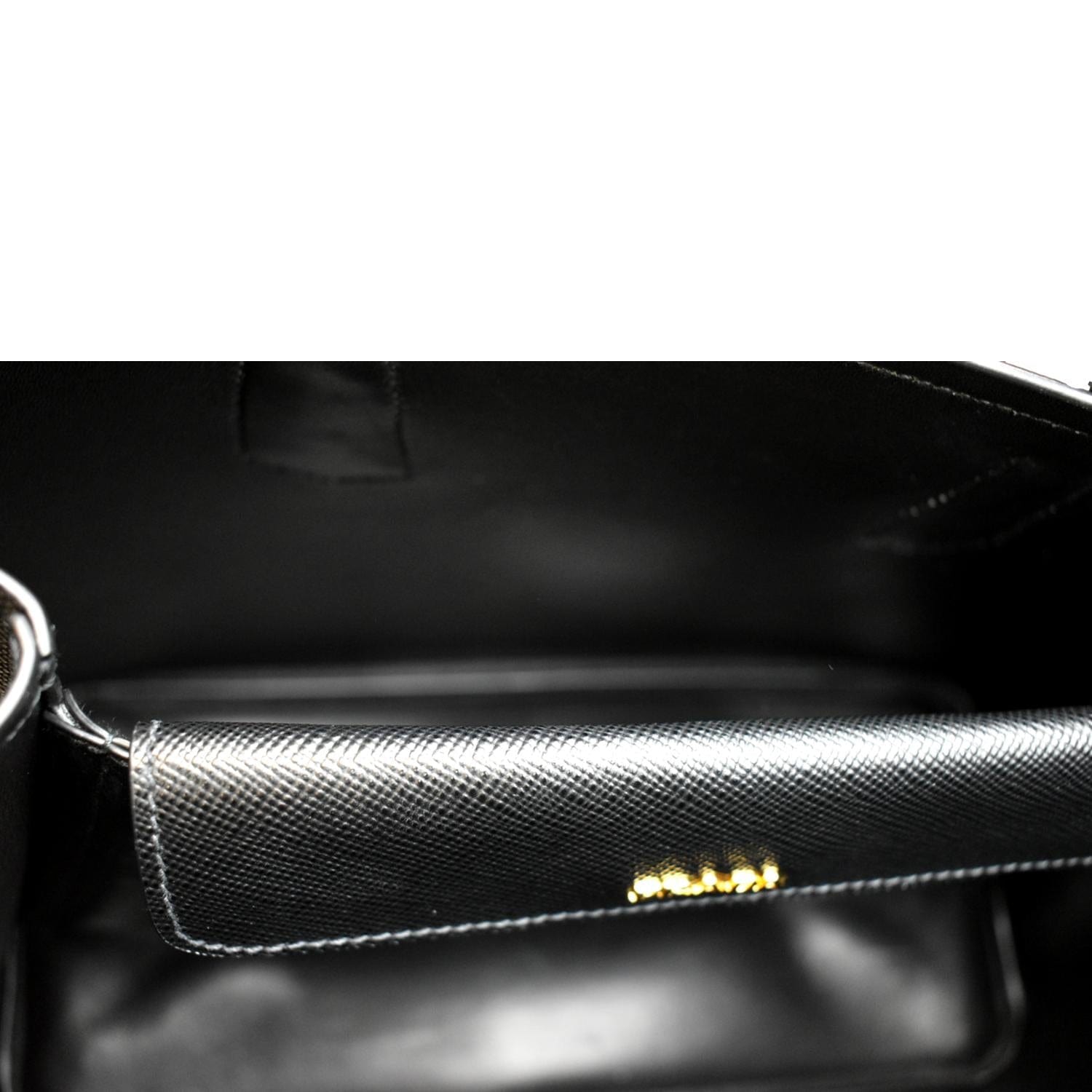 PRADA Double Handle Saffiano Leather Tote Bag Black