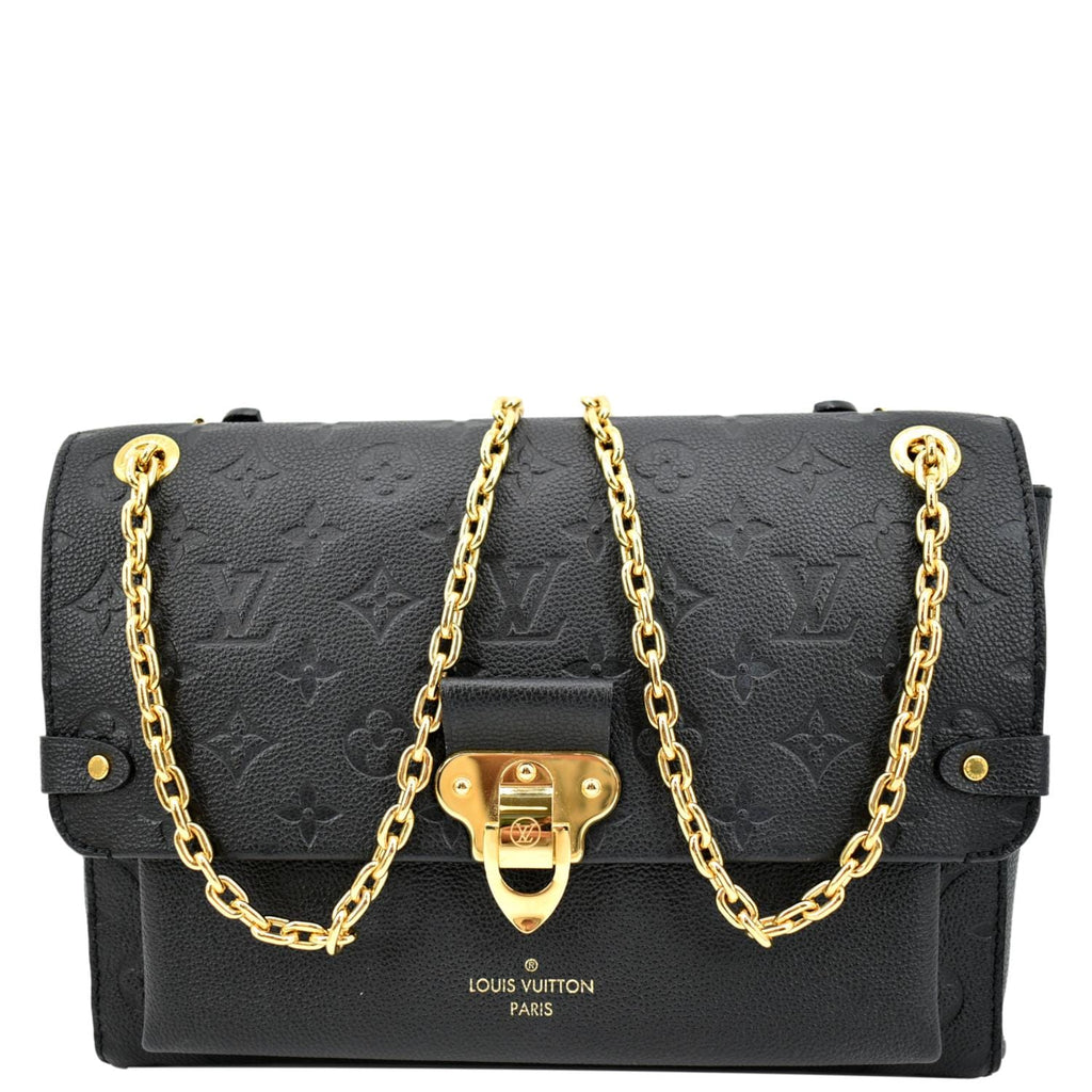 LOUIS VUITTON Vavin MM Monogram Empreinte Leather Shoulder Bag Black