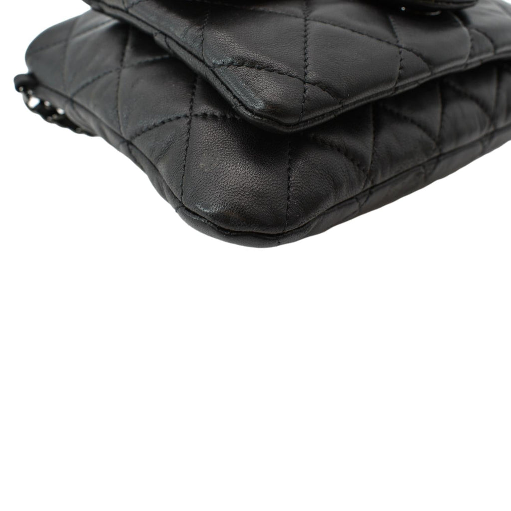 CHANEL Mineral Nights Flap Quilted Leather Shoulder Bag Black