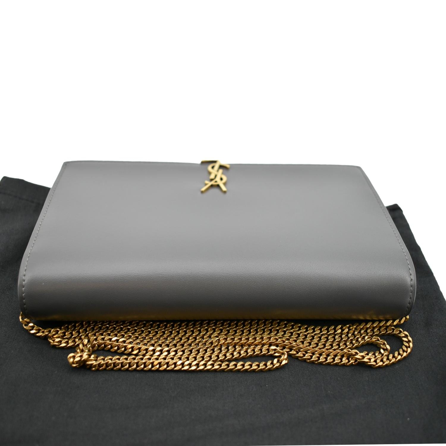 Yves Saint Laurent Flap Leather Shoulder Bag Light Gray- sold