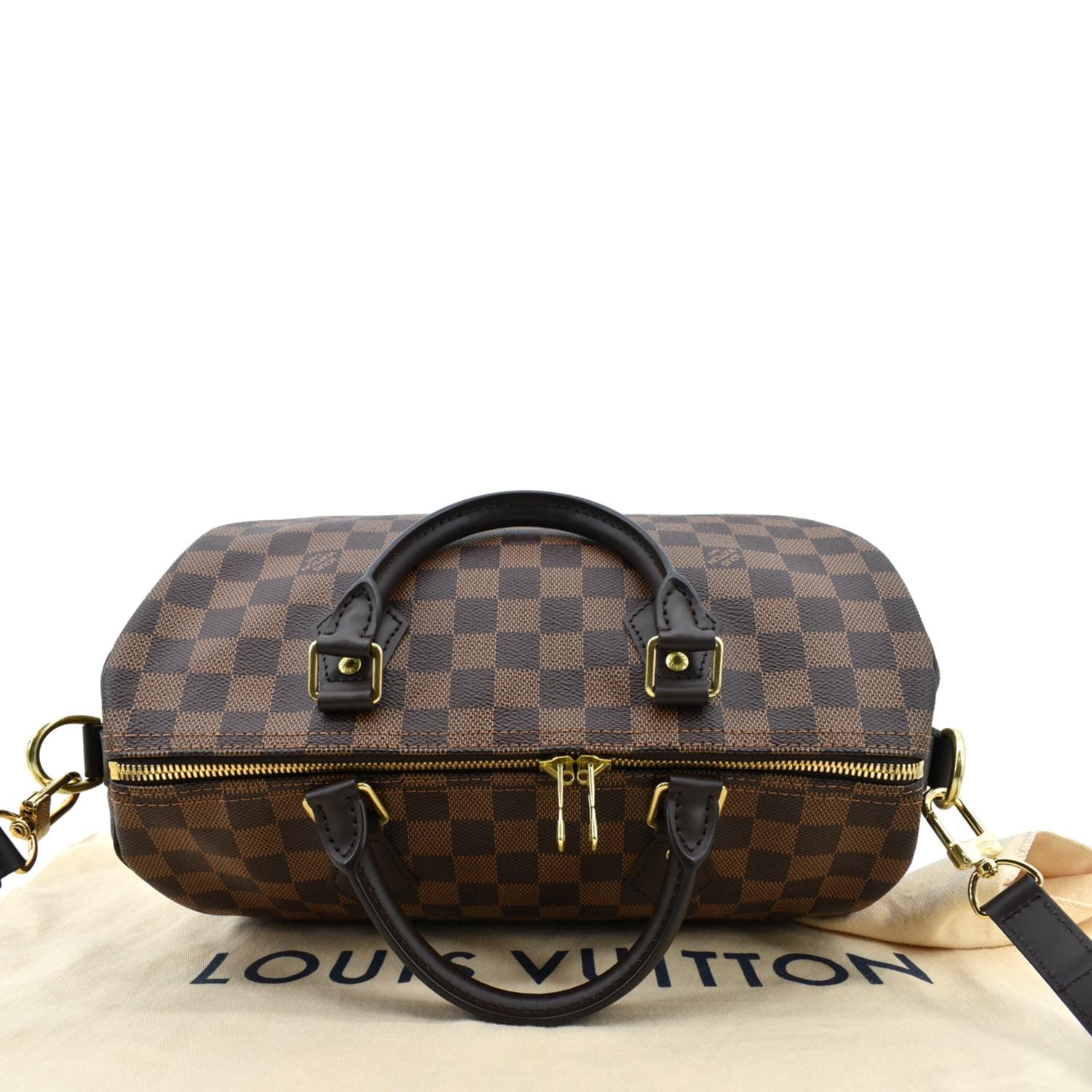 LOUIS VUITTON Speedy 30 Bandouliere Damier Ebene Shoulder Bag Brown