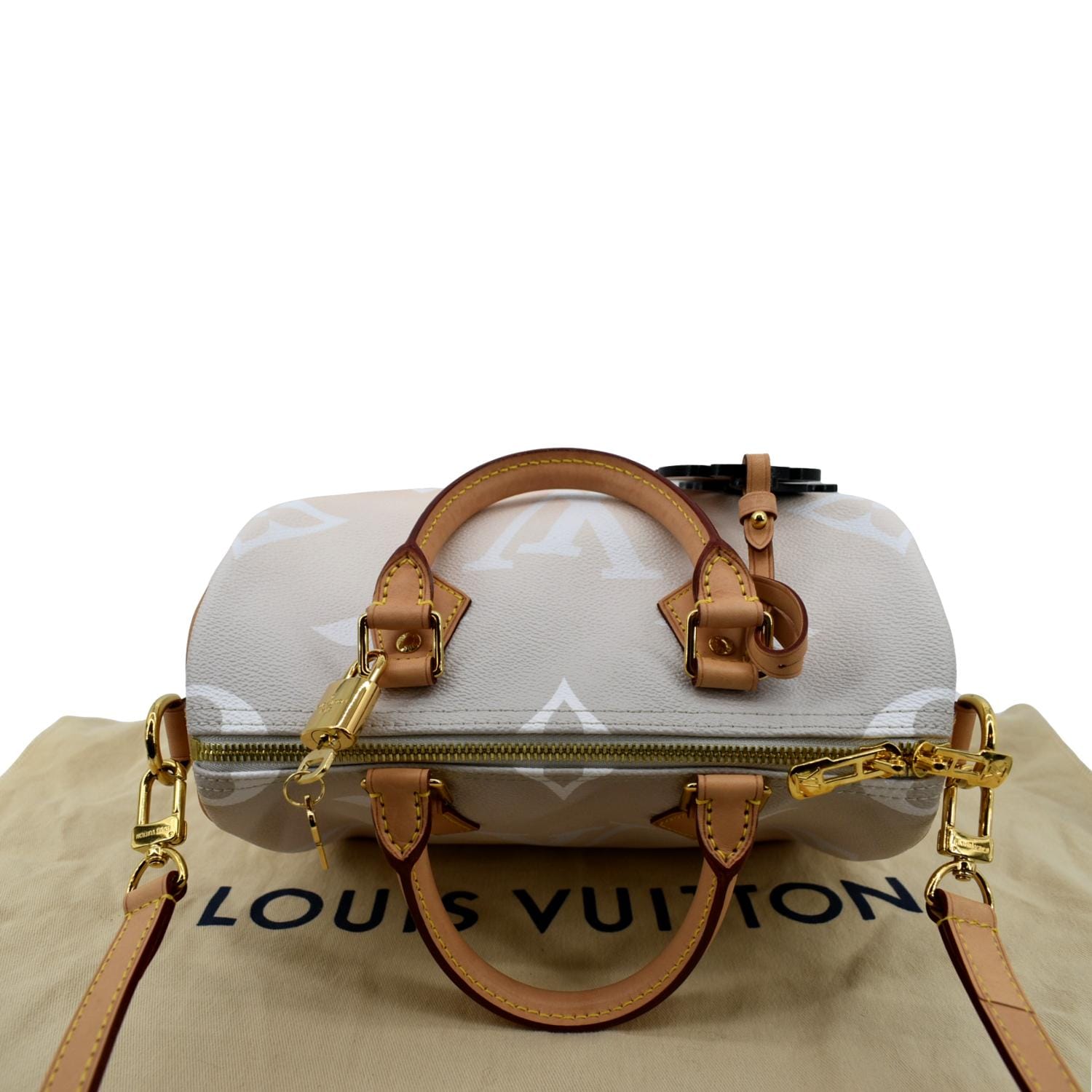 LOUIS VUITTON Speedy Bandouliere 25 By The Pool Giant Monogram Shoulder Bag Brume