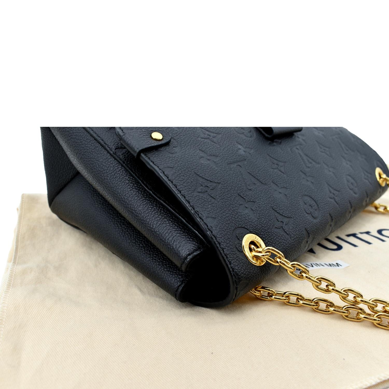 LOUIS VUITTON Vavin MM Monogram Empreinte Leather Shoulder Bag Black