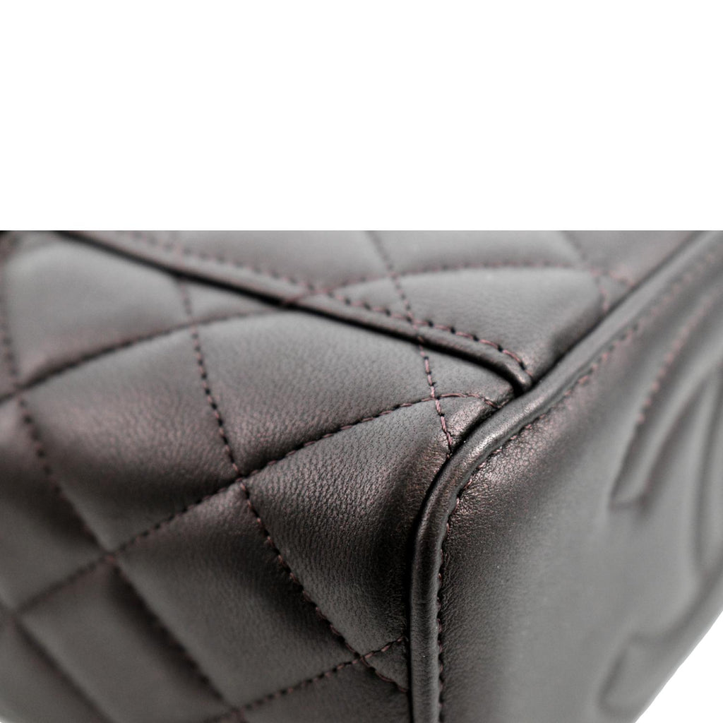 CHANEL Vanity Case Quilted Leather Crossbody Bag Maroon