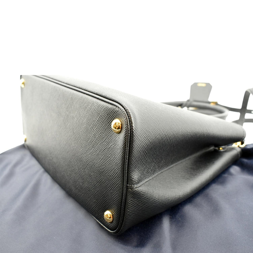 PRADA Double Handle Saffiano Leather Tote Bag Black