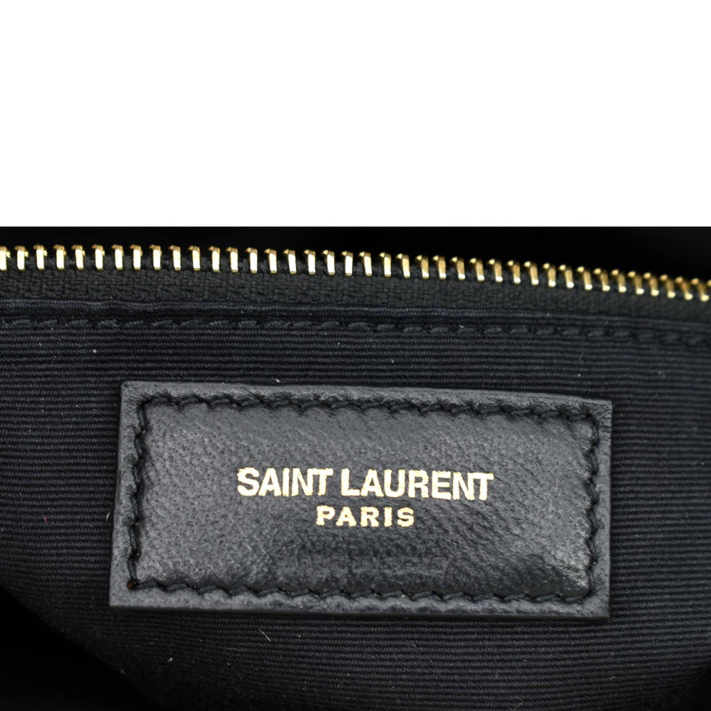 YVES SAINT LAURENT Tribeca Medium Grain De Poudre Leather Shoulder Bag White