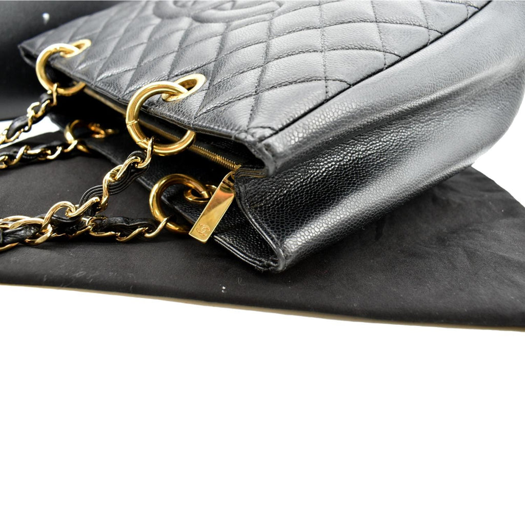 CHANEL Grand Shopping Caviar Leather GST Tote Bag Black - Sold