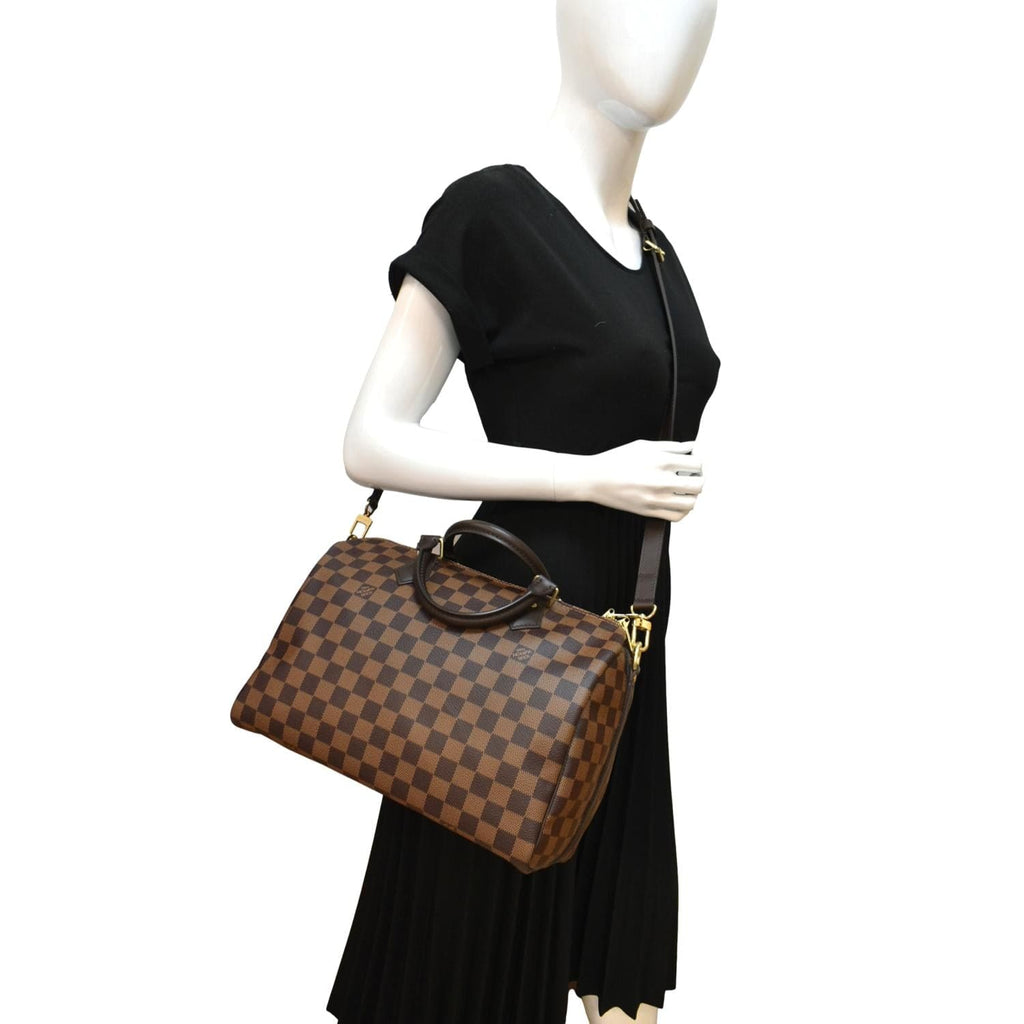 LOUIS VUITTON Speedy 30 Bandouliere Damier Ebene Shoulder Bag Brown