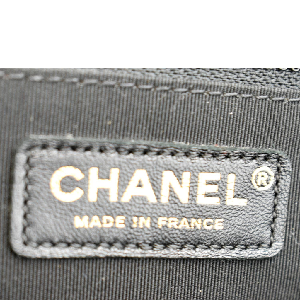 CHANEL Large Boy Flap Caviar Leather Shoulder Bag Black
