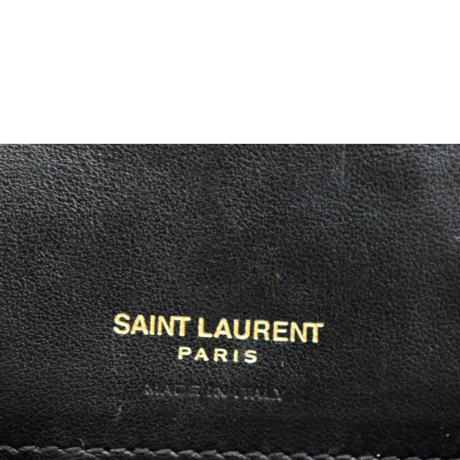 YVES SAINT LAURENT Kate Crocodile Leather Shoulder Bag Black